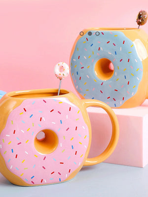 Sweet Donut Shape Ceramics Milk Cup Coffee Mug