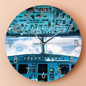 Airplane Interior Cockpit Print Wall Art Wall Clock