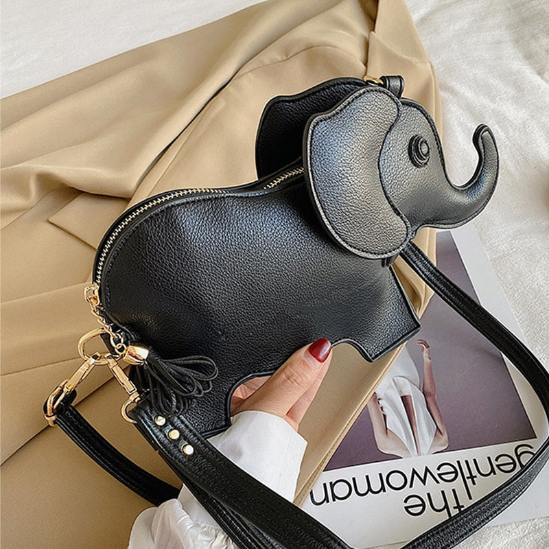 Funny Elephant Shape Mini Leather Purse Shoulder Bag