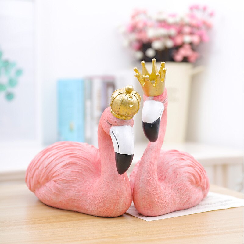 Resin Flamingos Figurine Crafts Statue Decoration