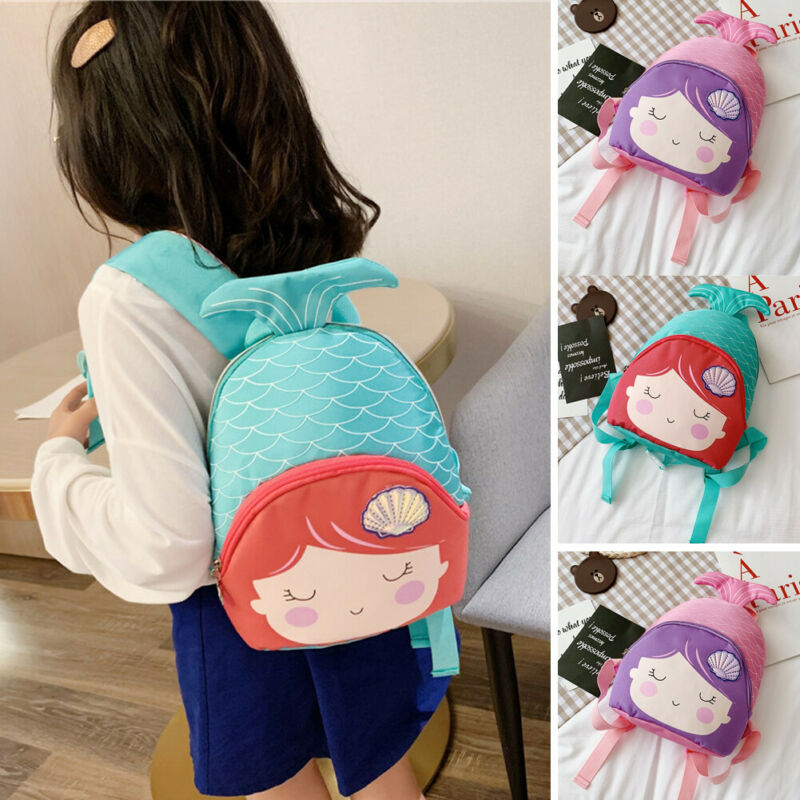 Cartoon Mermaid Fish Tail Girl Mini Backpack School Bag