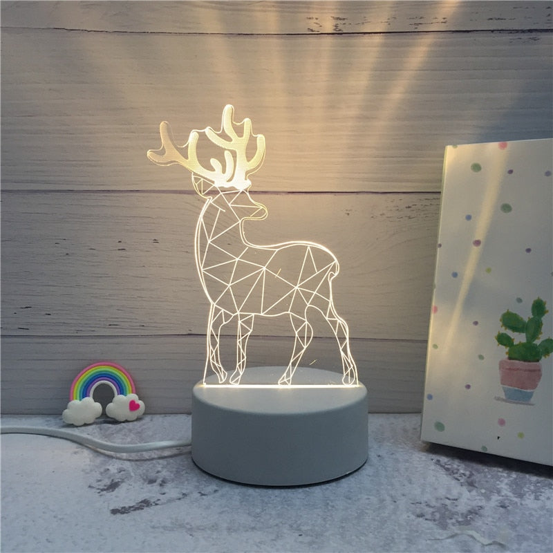 Creative 3D Illusion LED Night Lights Lamp Home Decor