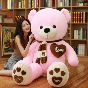 Giant Teddy Bear With Scarf Plush Toys Doll Lovers Birthday Gift