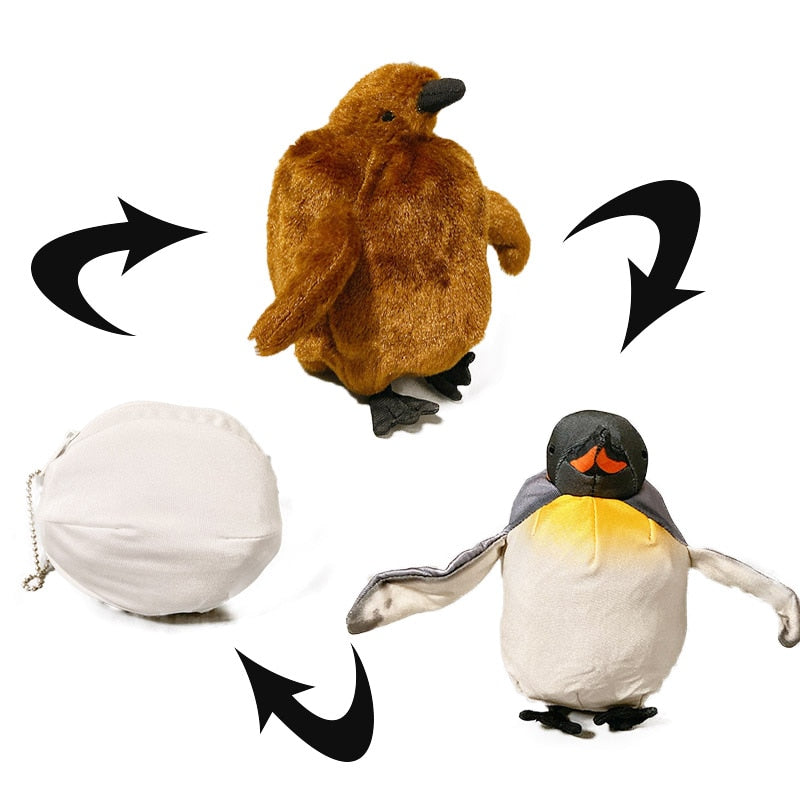 Reversible 3 in 1 Change Process of Penguin Growth Plush Stuffed Doll Toy