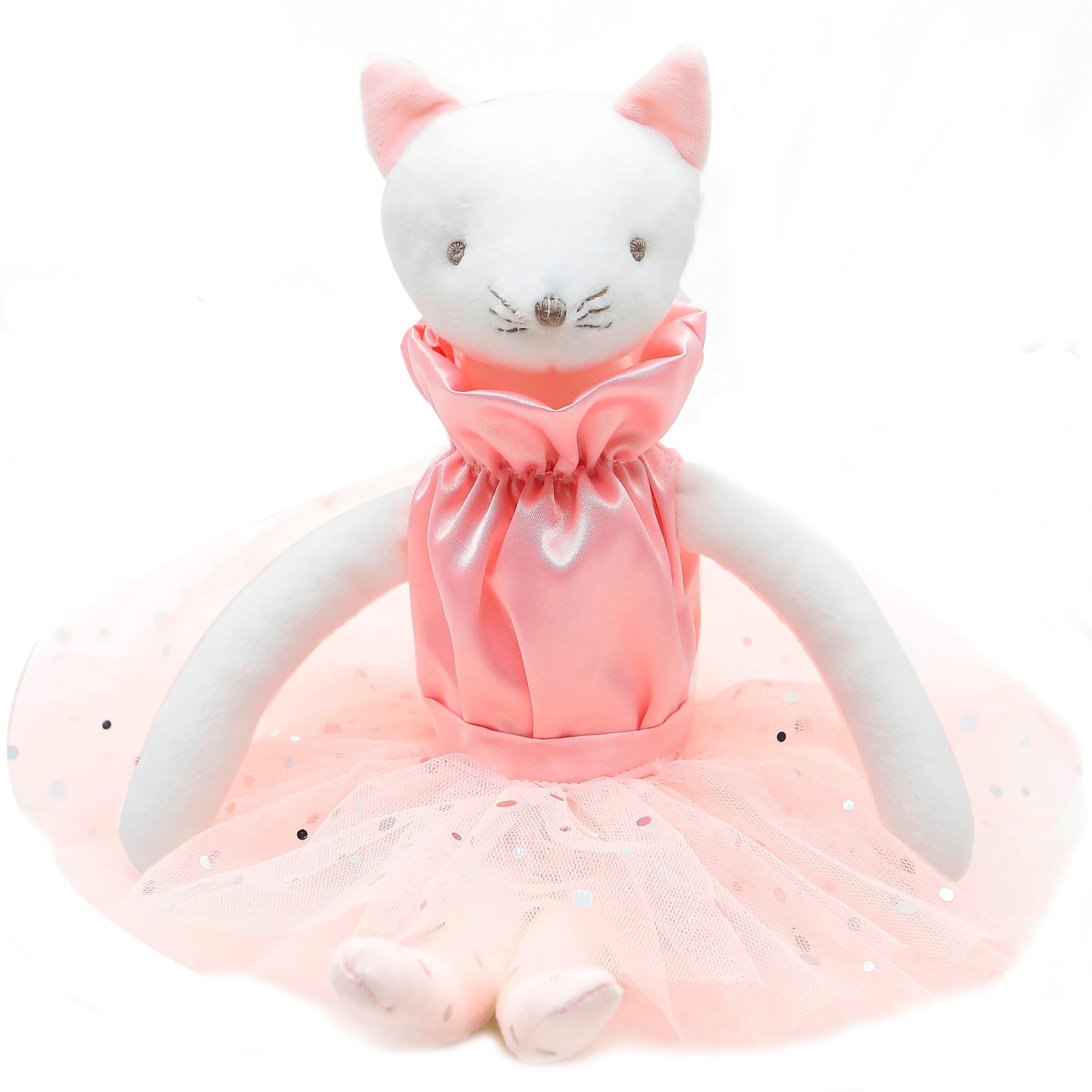 Cute Luxury Pink Ballerina Cat Plush Stuffed Toys Birthday Gift For Girls
