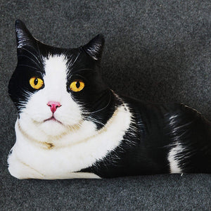 Lifelike Real 3D Cat Plush Stuffed Cushion Pillow Doll