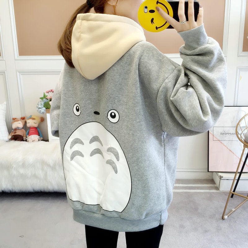 Anime My Neighbor Totoro Printed Long Sleeve Hoodie Sweatshirt