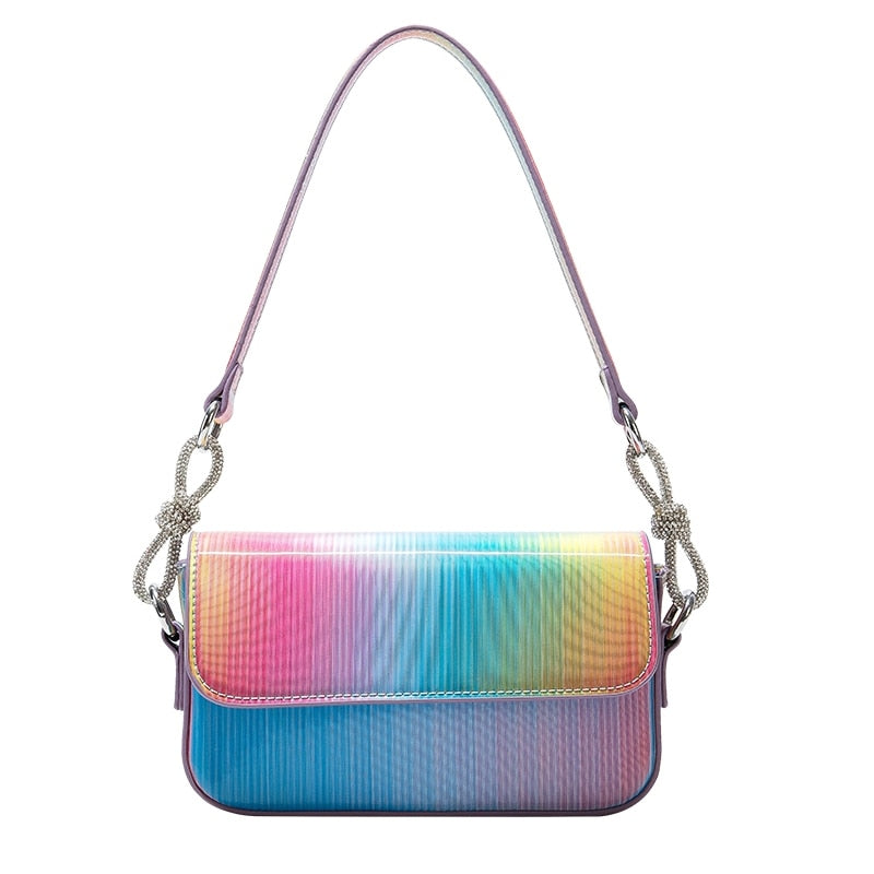 Colorful Laser Rainbow Mini Clutch Shoulder Bag Handbag