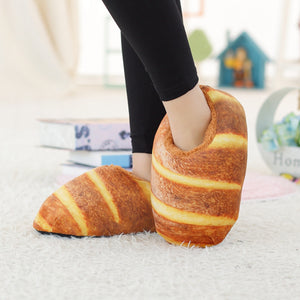 Funny Bread Soft Plush Indoor Home Slippers Shoes