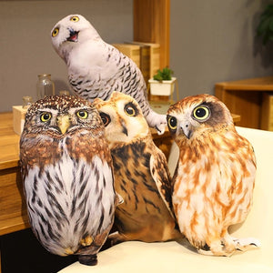 Real Life Simulation Owl Eagle Bird Stuffed Plush Pillow Doll