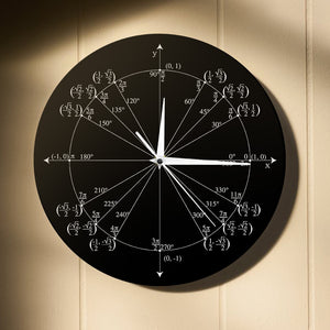 Trigonometry Unit Circle Math Angles Wall Clock