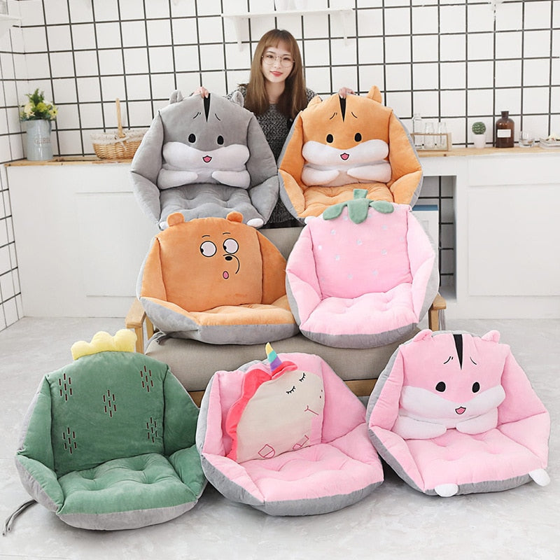 Cartoon Chair Cushion Lumbar Back Support Seat Pad Pillow