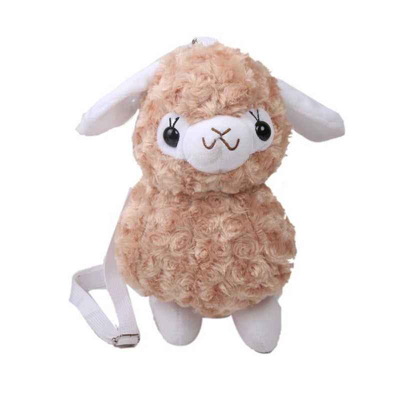 Cute Alpaca Sheep Plush Fur Purse Shoulder Bag