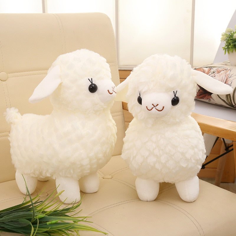 Cute White Lamb Alpaca Plush Stuffed Pillow Doll