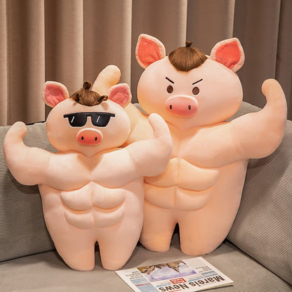 Cute Strong Fitness Muscle Pig Stuffed Plush Doll Birthday Gift