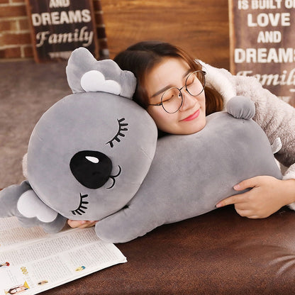 Large Cuddly Sleeping Koala Stuffed Plush Pillow Doll