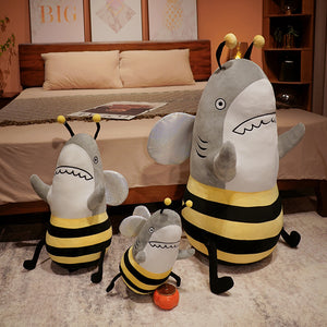 Funny Shark Bee Soft Plush Stuffed Doll Throw Pillow Cushion Toy