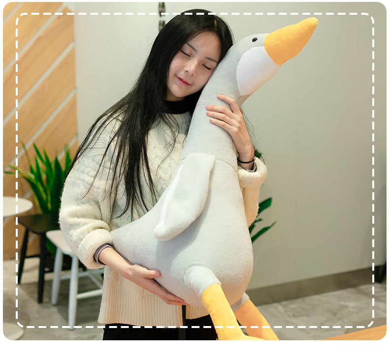 Lovely Duck Swan Fluffy Plush Stuffed Doll Huggable Pillow Gift