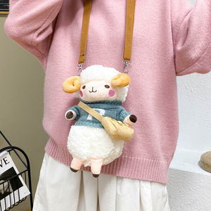 Cute Cartoon Sheep Plush Children Shoulder Crossbody Bag