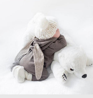 Cute White Polar Bear Soft Plush Stuffed Newborn Baby Pillow Doll Gift