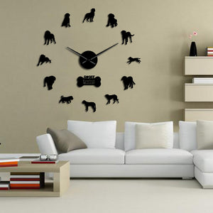 English Mastiff Large Frameless DIY Wall Clock Dog Lover Gift