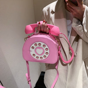 Retro Classic Telephone Shape Purses Handbags Shoulder Bag