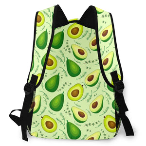 Cute 3D Avocado Pattern Large Size 17 Inch Backpack School Bag