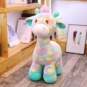 Cute Colorful Giraffe Deer Soft Plush Stuffed Dolls Dolls for Children Baby Birthday Gifts