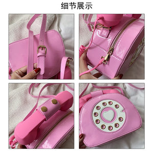 Retro Classic Telephone Shape Purses Handbags Shoulder Bag