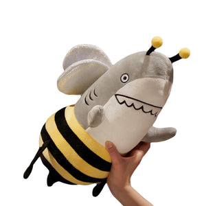 Funny Shark Bee Soft Plush Stuffed Doll Throw Pillow Cushion Toy