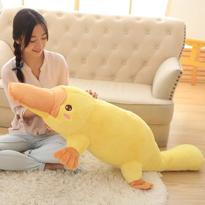 Cute Lying Yellow Platypus Large Size Stuffed Plush Doll Pillow Toy