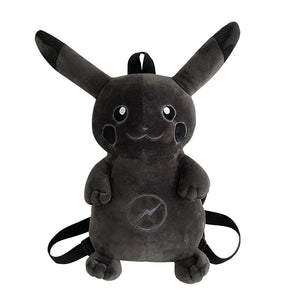 Cute Lightning Dark Black Pikachu Stuffed Plush Doll Shoulder Bag Backpack