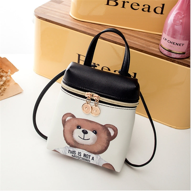 Cute Bear Leather Mini Handbag Shoulder Bag