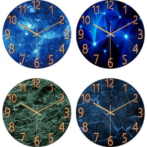 Luxury Starry Marble 12 Inch Modern Slient Wall Clock