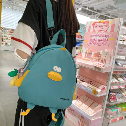 Funny Duck Bird Mini Backpack School Bag For Teenage Girls