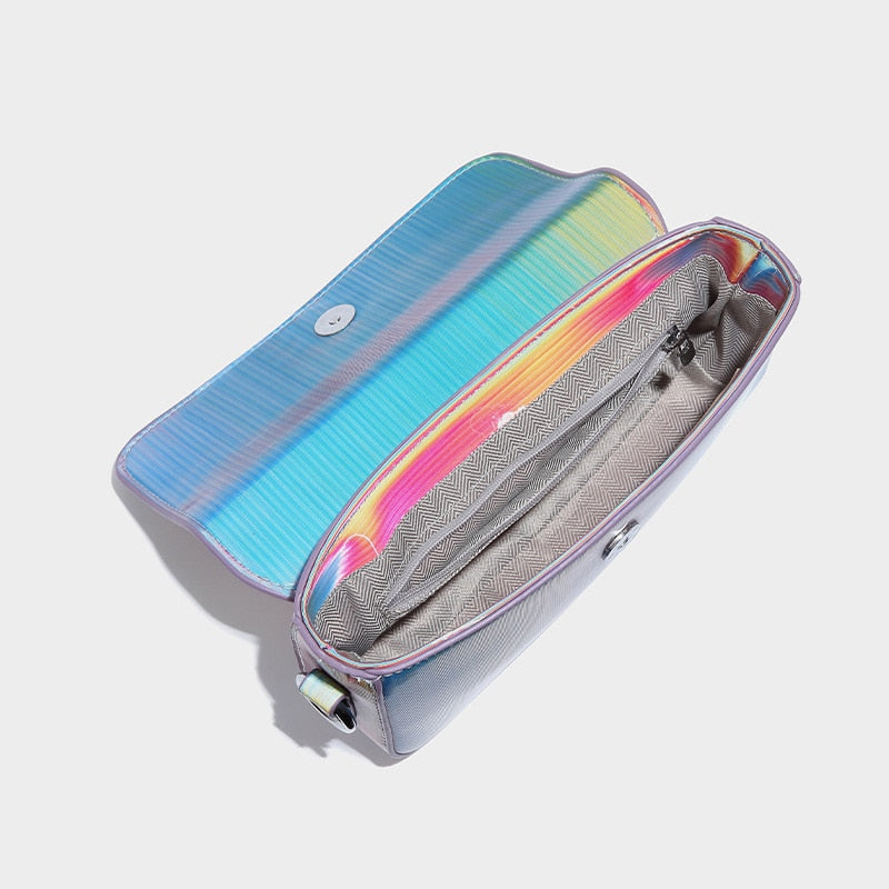 Colorful Laser Rainbow Mini Clutch Shoulder Bag Handbag