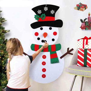 DIY Felt Snowman Christmas Wall Hanging Decoration