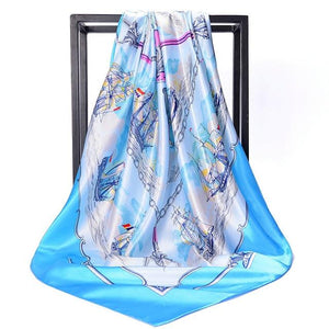 Luxury Foulard Satin Scarfs Large Size Square 90 cm Scarves