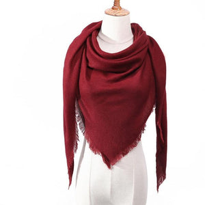 Luxury Knitted Plaid Warm Cashmere Women Scarf Scarves