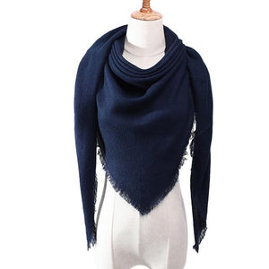 Luxury Knitted Plaid Warm Cashmere Women Scarf Scarves