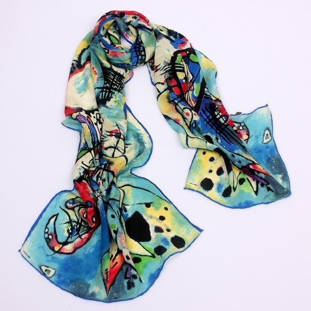 Scarves & Shawls - Luxury Oil Painting Silk Scarves