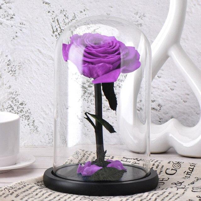 Seasonal & Holiday Decorations - Eternal Roses Flower In A Glass Dome Valentine Christmas Gift