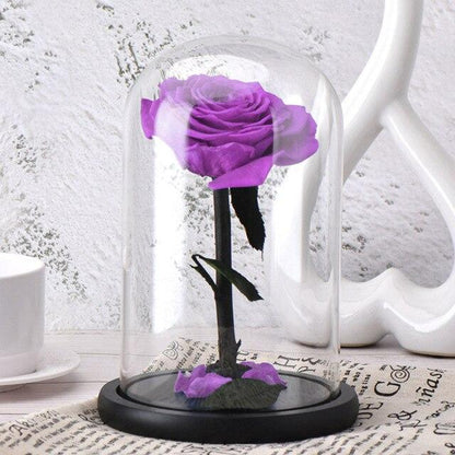 Seasonal & Holiday Decorations - Eternal Roses Flower In A Glass Dome Valentine Christmas Gift