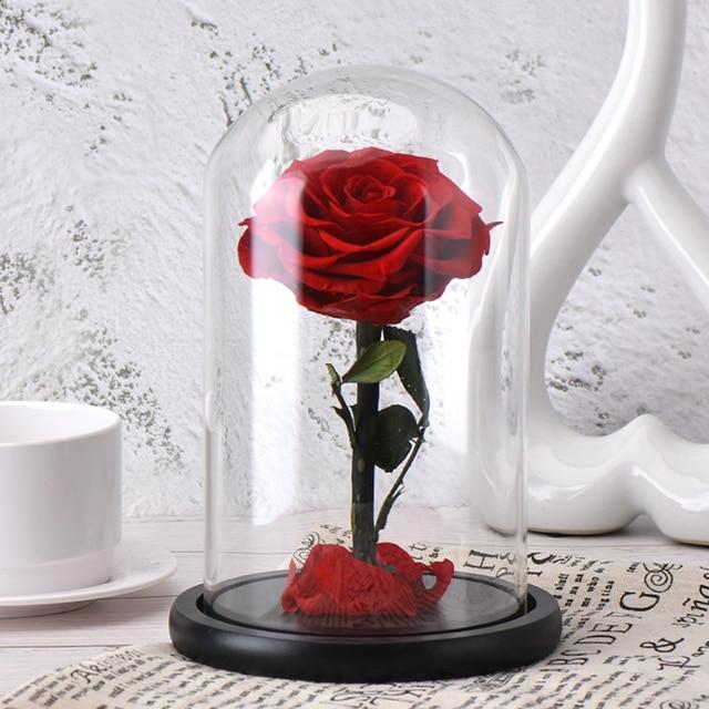 Seasonal & Holiday Decorations - Eternal Roses Flower In A Glass Dome Valentine Christmas Gift