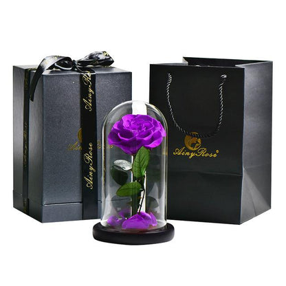 Seasonal & Holiday Decorations - Eternal Roses Flower In A Glass Dome Valentine Christmas Gift