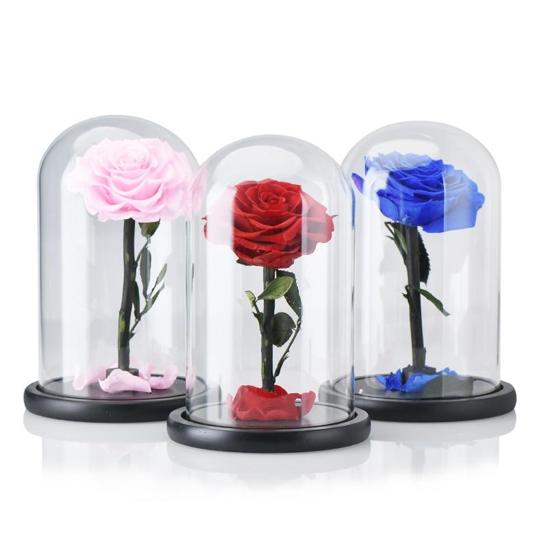 Seasonal & Holiday Decorations - Eternal Roses Flower In A Glass Dome Valentine Christmas Gift