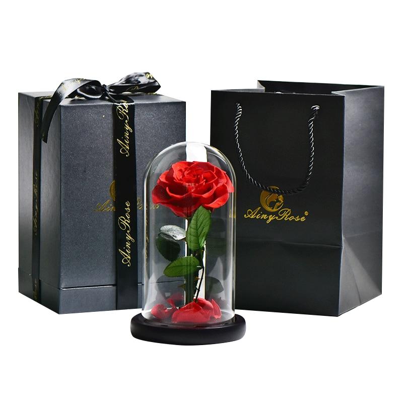 Seasonal & Holiday Decorations - Eternal Roses Flower In A Glass Dome Valentine Christmas Gift