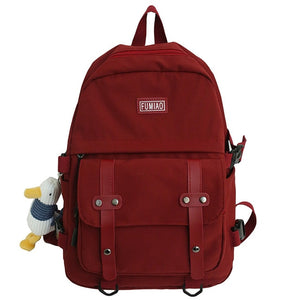 Cute Plushie Duck Waterproof Nylon Multipockets Backpack School Bag