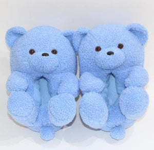 Cute Teddy Bear Furry Faux Fur Indoor Home Slippers Shoes