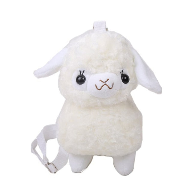 Cute Alpaca Sheep Plush Fur Purse Shoulder Bag